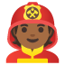 🧑🏾‍🚒 firefighter: medium-dark skin tone display on Google